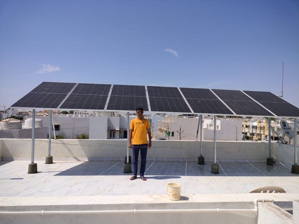 installed solar system at home